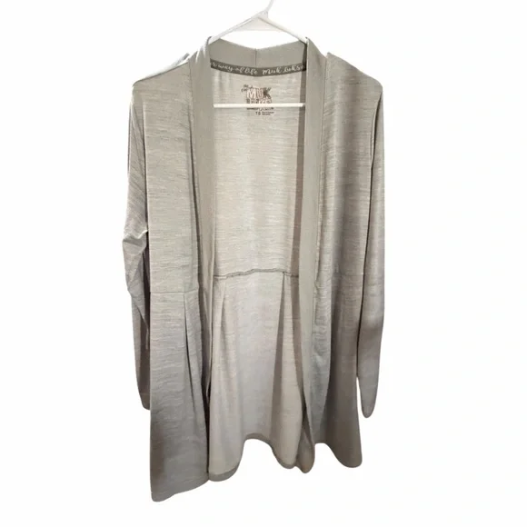 Muk Luks Women's Light Gray Cardigan Sweater - Picture 2 of 6